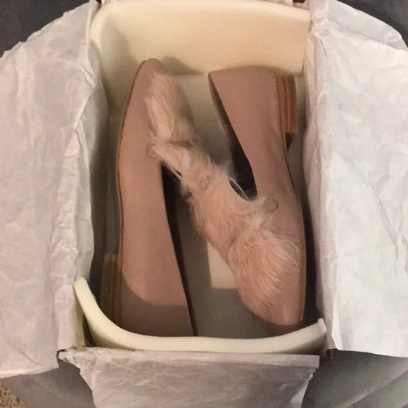Donald J. Pliner Lilian Flat with Rabbit Fur.